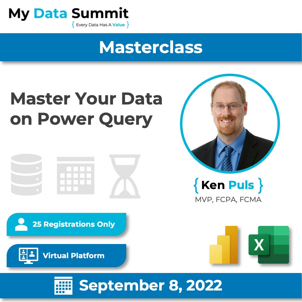 MyDataSummit's tweet photo. 🎫Reserve Your Seat in "Master Your Data on Power Query" Masterclass with @kpuls
https://t.co/J2F0Z8wCOP
#mydatasummit #mydatasummit2022 #event #summit #summit2022 #PowerAutomate #powerapps #powerbi https://t.co/Zxajry9kTn