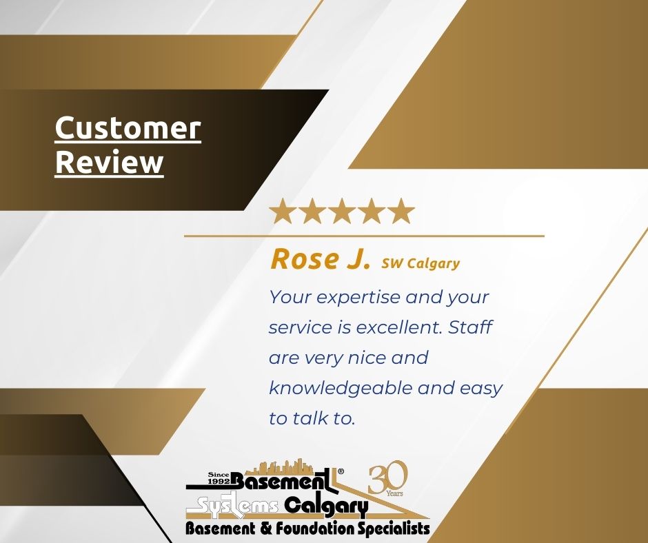 We love sharing great reviews about our teammates!
Thank you for letting us know Rose from Calgary, AB!
Great Job Feiross!

#CustomerReview #testimonial #satisfiedcustomers
.
.
.
#douglaceysbasementsystems #basementsystemscalgary #waterproofing #foundationrepair #sumppump