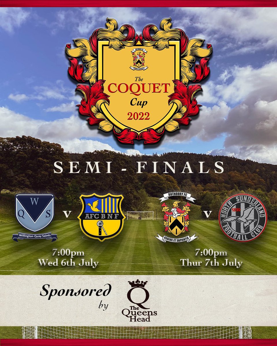 FT 5-1

A good win and Fordley advance into Saturdays final of the <a href="/FCRothbury/">Rothbury Football Club</a> Coquet Cup. All the best to <a href="/wqsaints/">WillingtonQuaySaints</a> lads for the season  

Scorers 
L. Waugh ⚽️⚽️⚽️
J. Besford ⚽️
JJ Waugh ⚽️