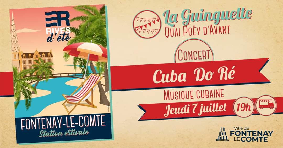 VilleFontenay's tweet photo. 🏖 Les Rives d’été – C’est parti pour la Saison II !
Ambiance cubaine pour le premier rendez-vous des Rives d’été ce jeudi à 19h avec Cuba Do Ré.
🌿💦 A deux pas du pont du Chail, la Guinguette s'installe cette année quai Poëy d'Avant pour des moments de convivialité en plein air https://t.co/en76wdVqrQ