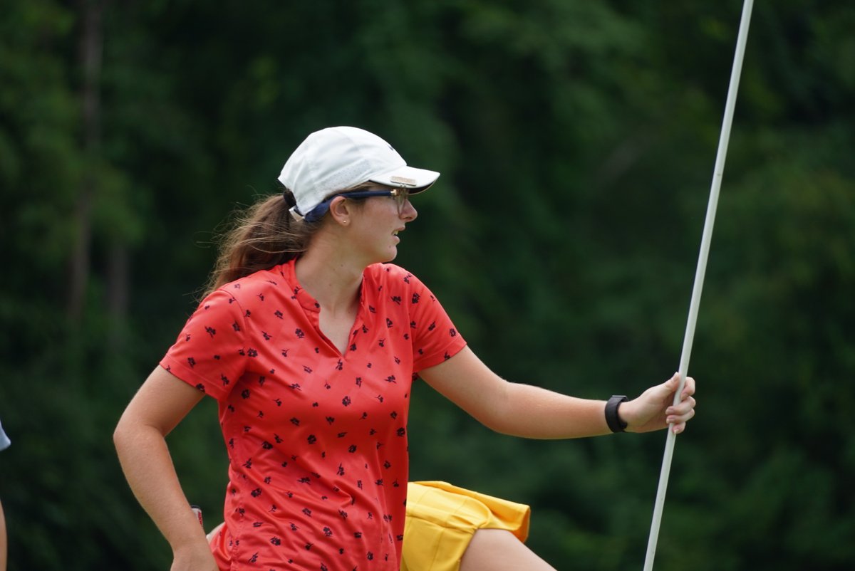 AJGAGolf's tweet image. Same leader, different day

Elizabeth Beek (-9) stays strong through day ✌️ #PennStateJr