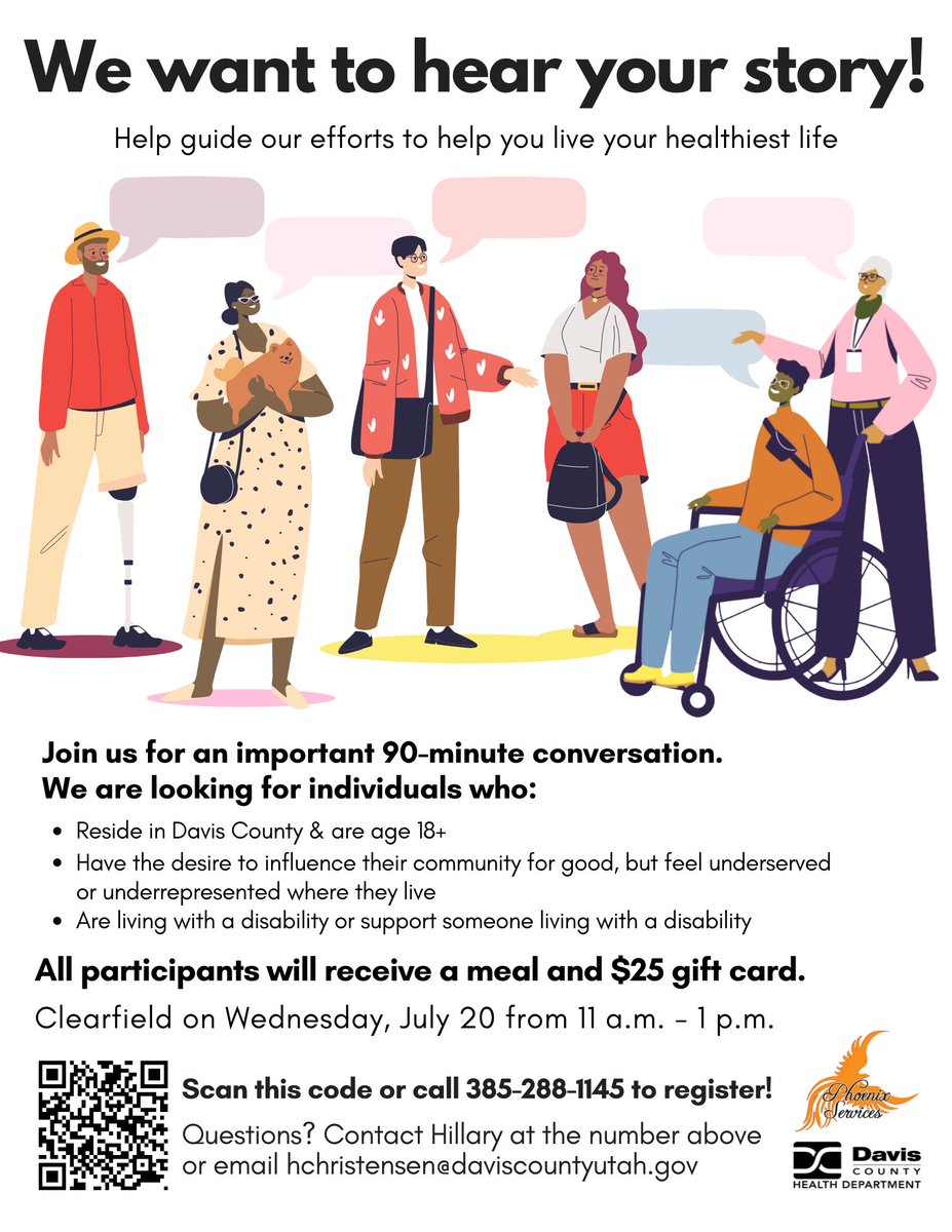 FriendsforSight's tweet photo. Know someone in Davis county living with a disability or caring for someone with a disability? Our friends at #daviscountyhealth have a great opportunity to influence services in that area. Spread the word! https://t.co/h8TYcj1PF3