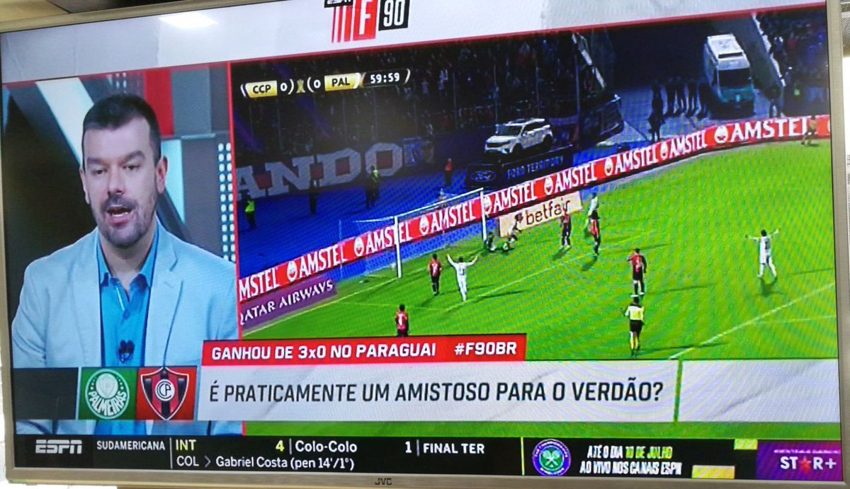 alesilvaper's tweet photo. En un canal brasileño ya solo consideran el partido de Palmeiras vs. Cerro Porteño como un amistoso. https://t.co/b7pcNJGGDE