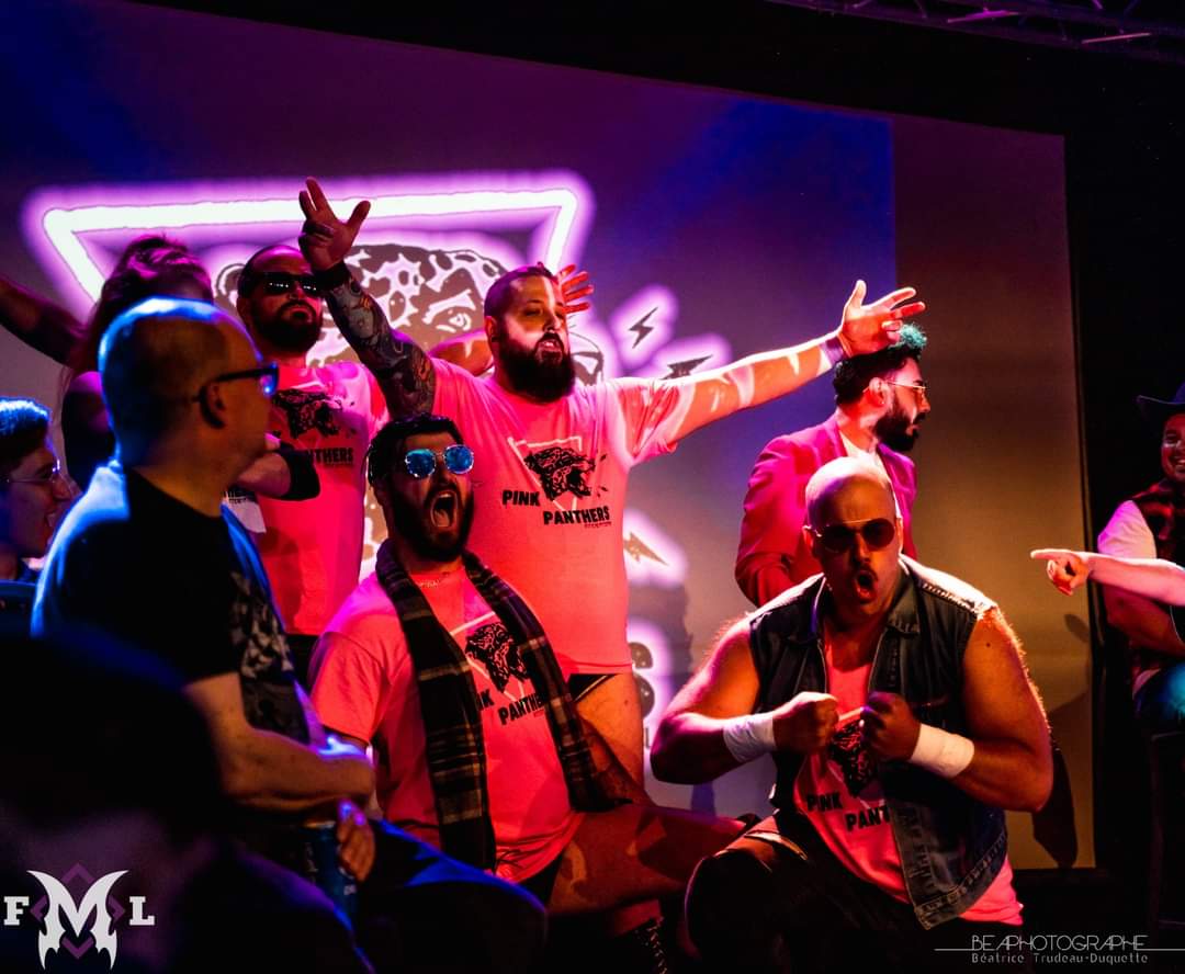 DiablePro's tweet image. With friends to rule the world @FmLutte #prowrestling #stable #pinkpanthers #International