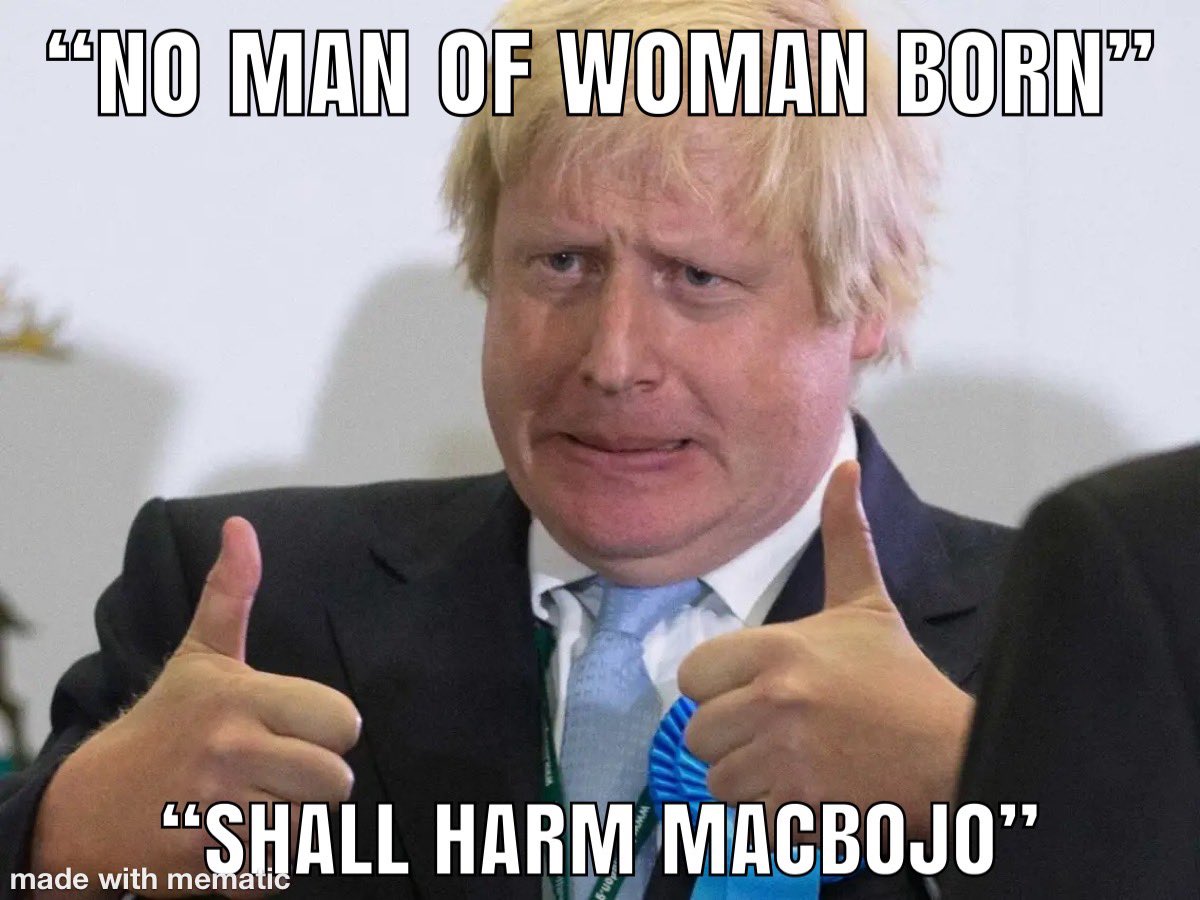 DraKerrla's tweet photo. #BorisJohnson giving me such Macbeth vibes. The man clearly feels infallible beyond all rational belief #ByeBoris https://t.co/yzHBbrYGqG