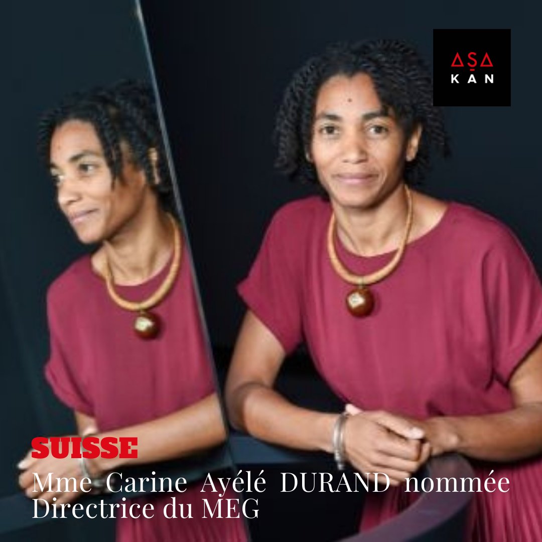 asakan_art's tweet photo. [#AsakanNotes]
[#Promotion]

Le musée d’ethnographie de Genève vient d’annoncer la nomination de Mme Carine Ayélé DURAND comme Directrice après une période d’intérim assurée avec succès au même poste du 1er février  à la date de sa nomination. https://t.co/YvkO8lMnS1