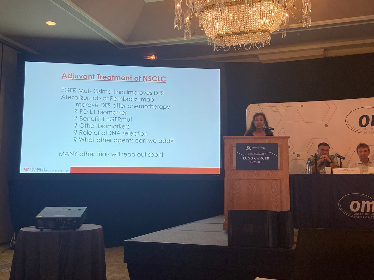OMIonc's tweet photo. Wrapping up fantastic neoadjuvant/adjuvant  discussions in the morning session  - amazing slides by @LindaMThoracic and @HwakeleeMD! Stay tuned for our session on EGFR coming up next. #DAVAHawaiiLung https://t.co/28k106z0rB