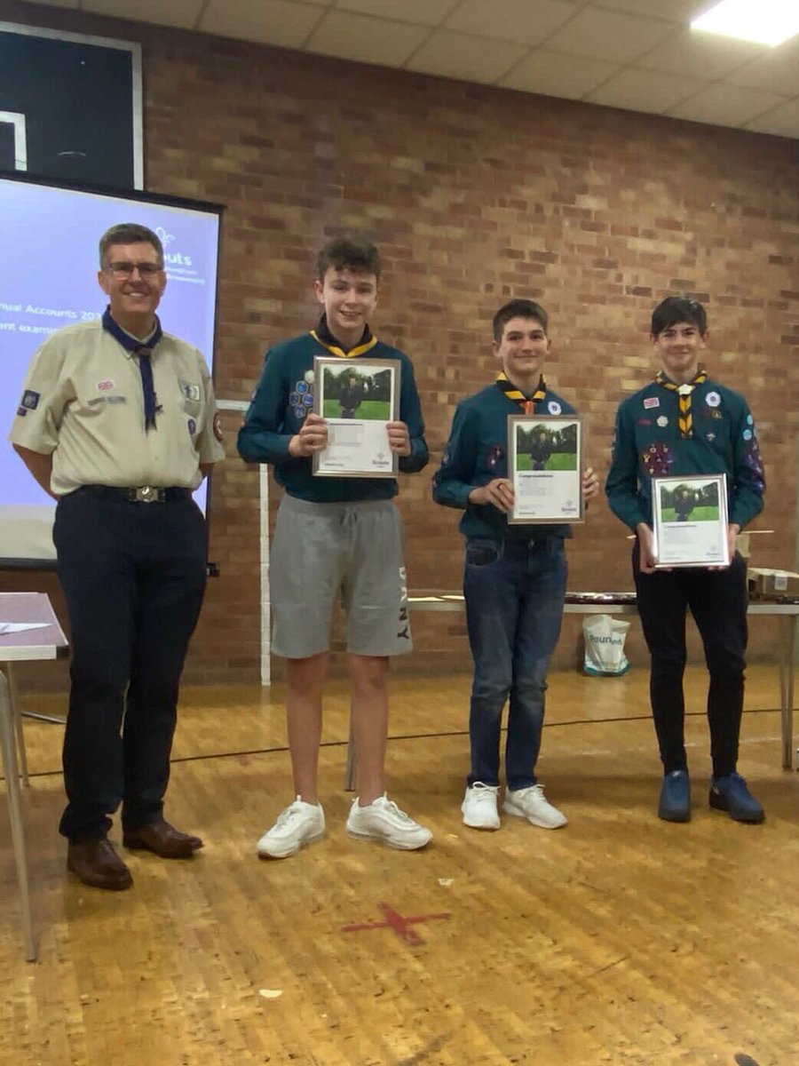 Congrats to our Beaver, Cub and Scout of the Year! Unfortunately our Beaver winner couldn’t make it so Tic Tac took it on her behalf and will presented next week!