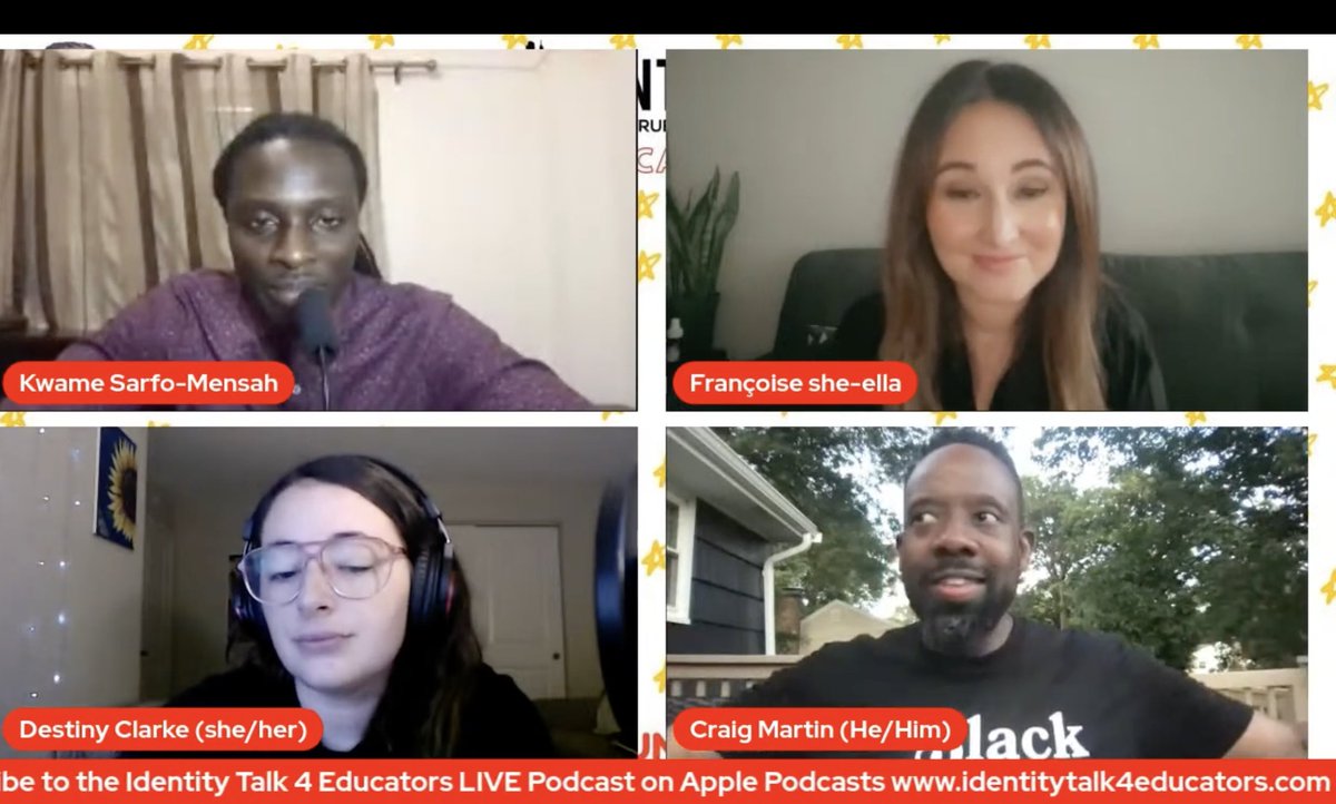 CraigCMartin12's tweet photo. Thanks to @identityshaper for inviting me to join the #IdentityTalk #podcast series with @TWSteacher and @discoveredwdes to discuss ways we can make more intentional #inclusiveclassrooms #inclusion #diversity #equity #justice #lgbtqia #worldlanguage #SEL
https://t.co/QabfhKiVD8 https://t.co/6LMelFH7xY