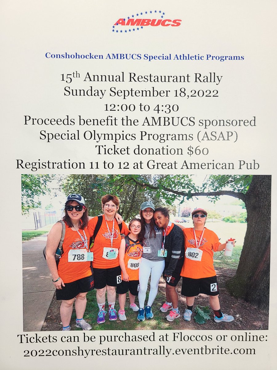 ConshyBakery's tweet photo. Who's ready to rally?  Sign up for the 15th Annual Conshohocken Ambucs Restaurant Rally.  15-20 local restaurants participate &amp; make a signature dish from their menu. 
The cost per ticket is $60. 
To register go to: https://t.co/riANxjyL63
#Conshy #Conshohocken #Ambucs https://t.co/6y5jlGa6Ll