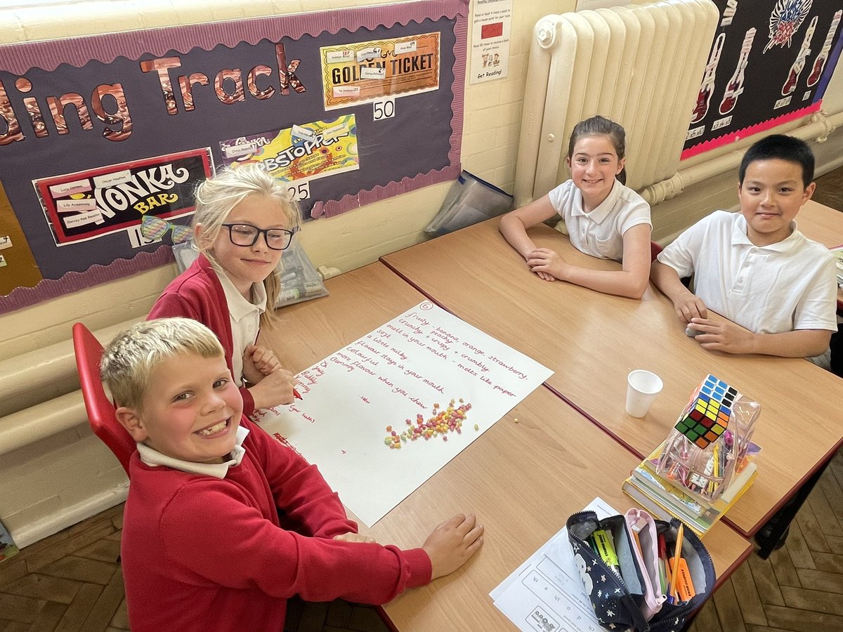 MPPS_Class7's tweet photo. We loved tasting different sweet and chocolate combinations then generating an impressive array of descriptive vocabulary for our Charlie and the Chocolate Factory writing using @janeconsidine’s unit of work! 🍫 https://t.co/w8hCtwzaRp