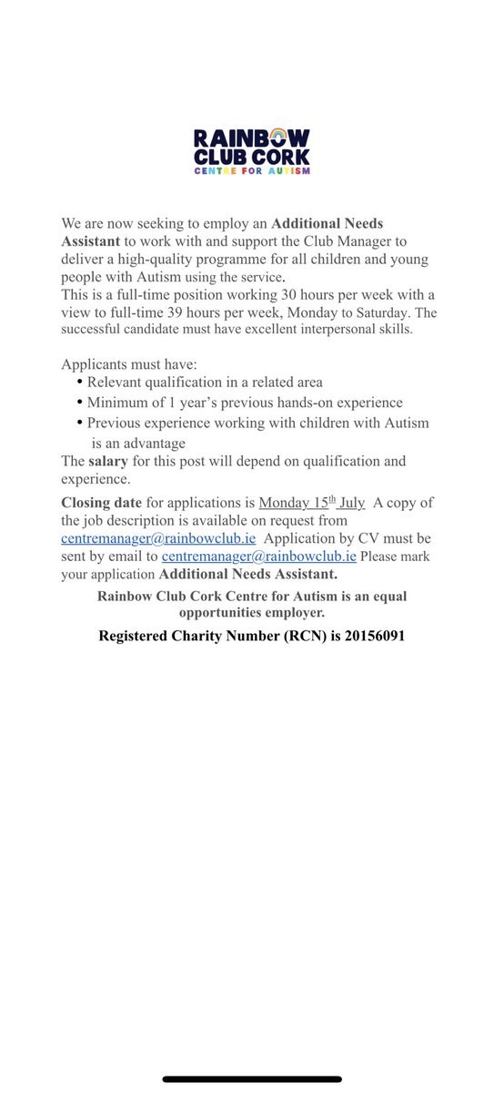 We are hiring!🌈

#jobfairy #jobscork #corkjobs