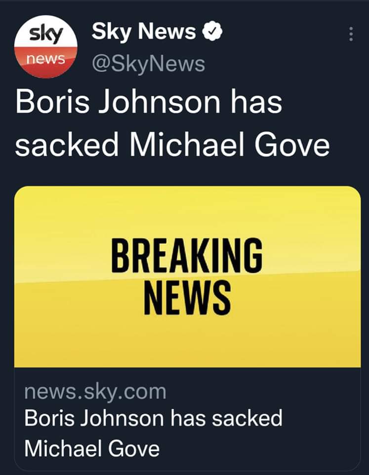 TaylorPartridge's tweet photo. "Sack Gove for being unloyal... disloyal. And for joining in fun in a way that excludes his employer."
#itshappening #BorisJohnson #BorisOut #BorisMustGo #MichaelGove #alanpartridge https://t.co/SYpA3fWKVF