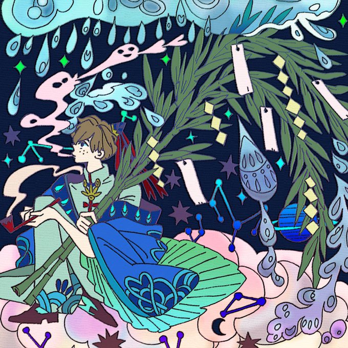 「blue eyes tanabata」 illustration images(Latest)