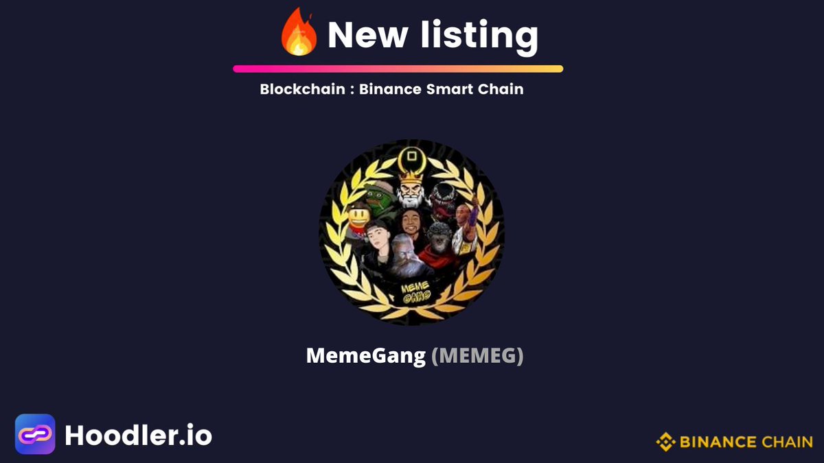 lecryptomedia's tweet photo. 🆕 New Hoodler Listing: $MEMEG 
🐦 Twitter: @MemeGangBSC

📈 Chart: https://t.co/gHVVpcAMb8

#BSC #Binance #Defi #BinanceTurns5 https://t.co/mMRlPKKH3r