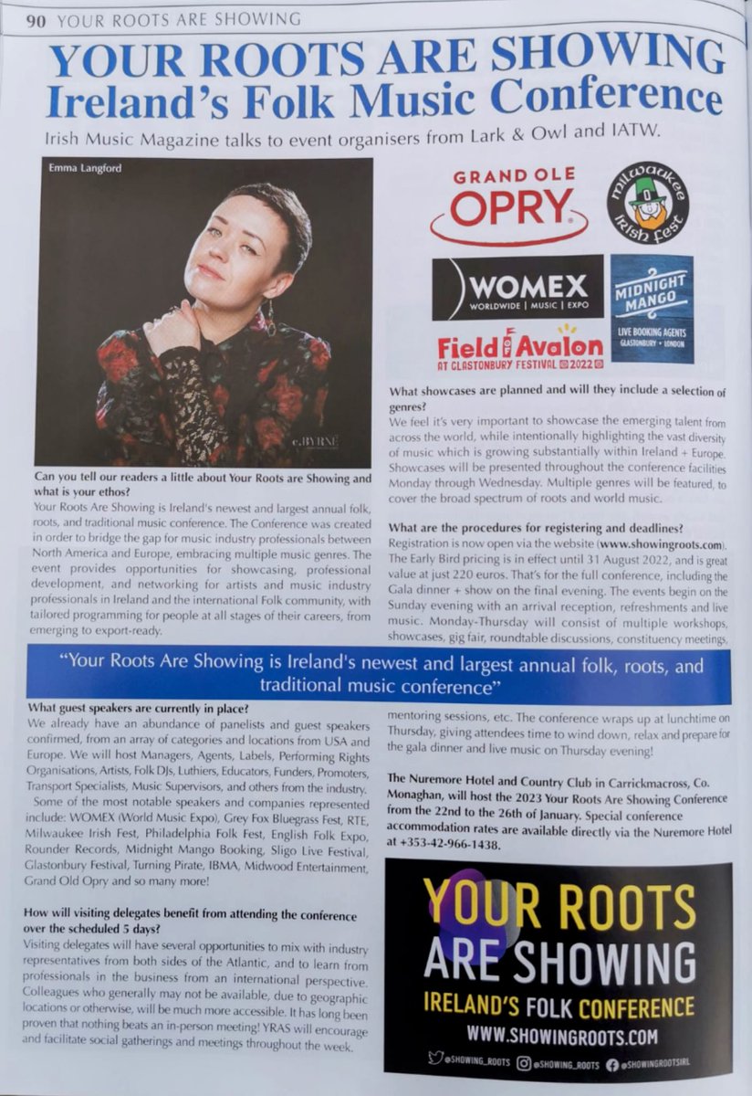 larknowl's tweet photo. So very excited to be bringing this conference to Carrickmacross, Co Monaghan! Thanks to Irish Music Magazine for this feature.
@artsinmonaghan @monaghancoco @monaghantourism @nuremorehotel @CCarrickmacross @HHumphreysFG
@CathMartingreen @ColmCarthy https://t.co/kfzAuqbtmr
