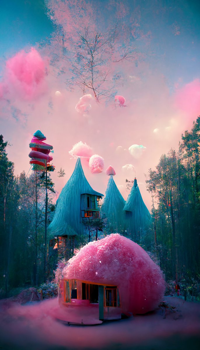 vfxartisan's tweet photo. >a cotton candy house in the middle of a forest made of candy, daylight, mood lighting, fish-eye, octane render

#candy #cottoncandy
#midjourney #midjourneyart #midjourneyai #ai #aiart https://t.co/13FHUcDdWT