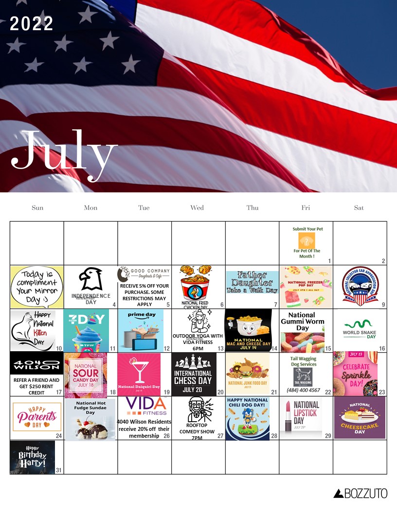 4040wilsonblvd's tweet photo. Check out what we've got going on for July!! #Ballston #ArlingtonApartments https://t.co/Id7JoyTQcL