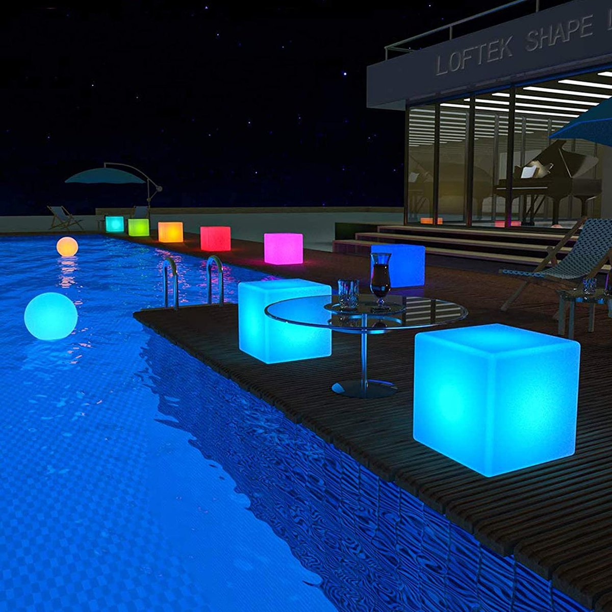 Wanna hold a swimming pool party? You certainly cannot miss these cube lights. They are perfect for creating ambiance.😍😍

#loftek #LED #ledlight #cubelight #cubeseat #swimmingpool #pool #pooldecor  #party #partydecorator  #Summer