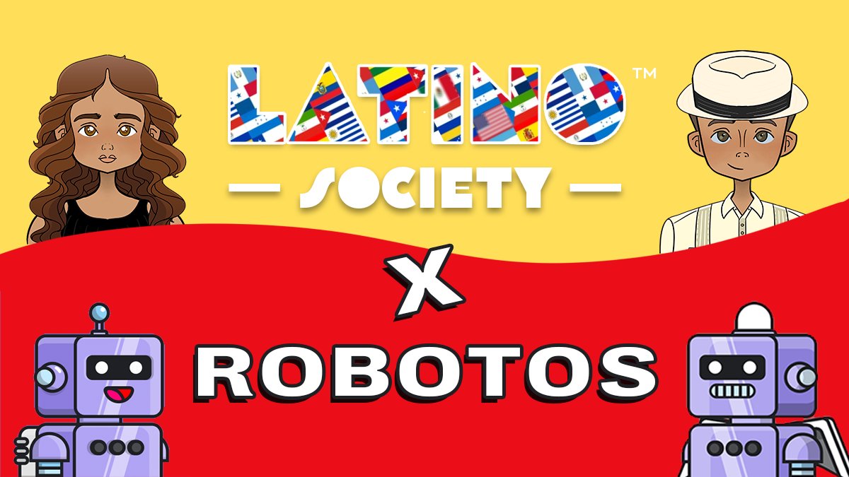 latino_society's tweet photo. 🚨🎉 @latino_society welcomes @robotosNFT to the familia! 

Have a #Robotos or #RoboPet? We've partnered up to provide Pre-Sale mint passes to our drop July 16th! 

Get the Alpha in the Robotos Discord to reserve your Latino. Get in early on the Buena Vibra + #LatinoFest!🎶 https://t.co/m9nbqSVAgd