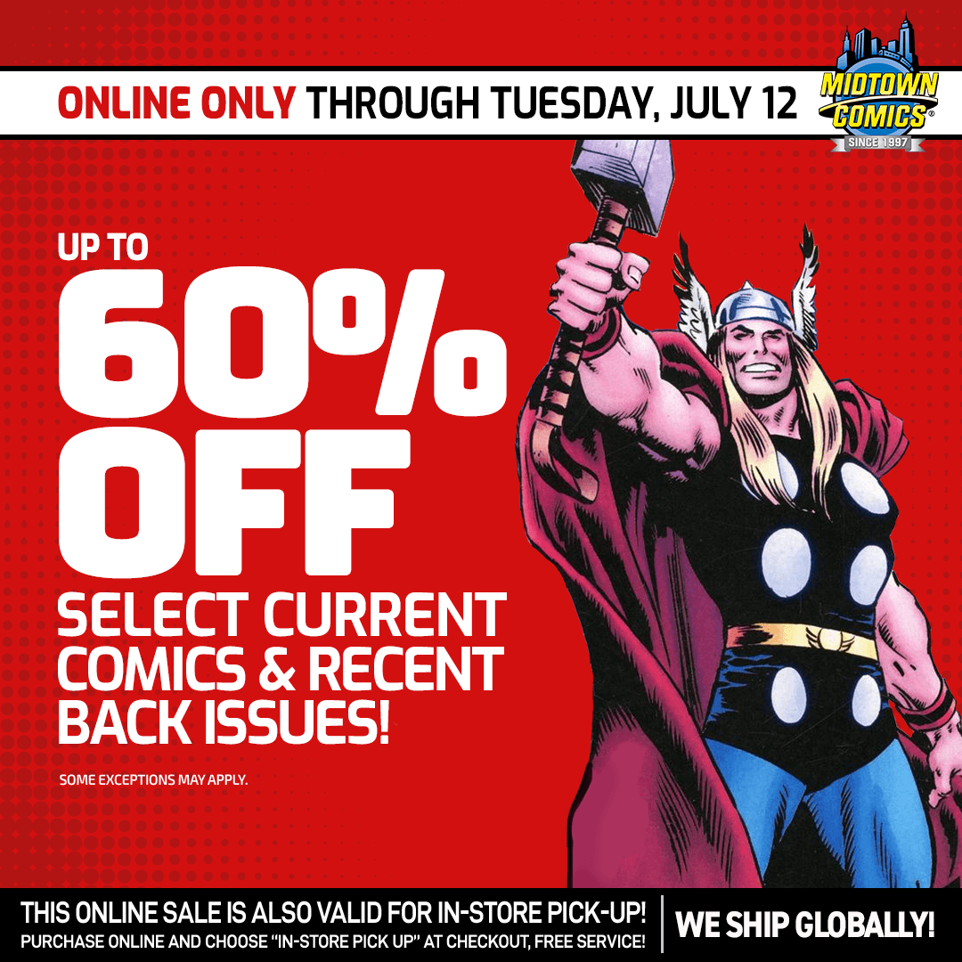 MidtownComics's tweet photo. 🏷️#ComicBookSale at #MidtownComics online!

This week, through 📆TUES July 12 shop online and save up to 60% off #CurrentComics and recent #BackIssueComics !

📚Stock up on ⚡#Thor ☄️#MsMarvel 🦇#Batman 💪#JusticeLeague 🔦#Flash &amp; more!

👉Start shopping: https://t.co/hEGPbuQgH4 https://t.co/EpEcSADTgF
