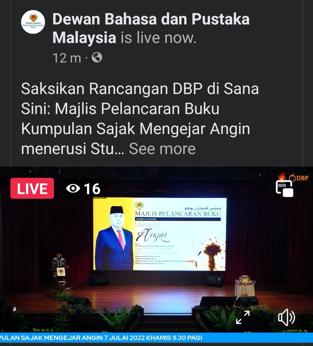 twt_sastera's tweet photo. Sedang berlangsung peluncuran gilang-gemilang sebuah buku sajak tulisan R Hamkama oleh @DBPMalaysia.

Soalnya siapakah R Hamkama dalam peta puisi Malaysia?

Kalau buku yang dilancarkan secara gilang-gemilang ini ialah Zaen Kasturi atau Latiff Mohidin kita boleh faham... https://t.co/nBdOa3PDnf