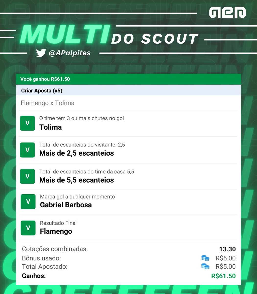 APalpites's tweet photo. GREEEEEEEEEEEEEEEEENZAAAAAAAAÇO GIGAAAAANTEEEEE ✅✅✅✅✅

EU TÔ TREMENDO! 

É LIKE E RT ATÉ O TOLIMA EMPATAR KKKKKKKK

❤️🔁 https://t.co/a7iXvZs7Qn