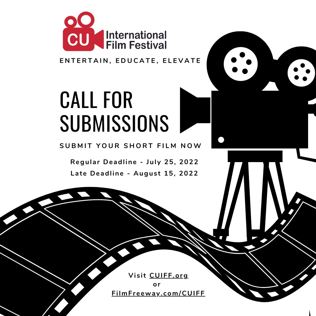 The early deadline has closed, and thank you to all the filmmakers from around the world who have submitted.

The regular deadline is July 25th, and the late deadline is August 15th. Submit soon! FilmFreeway.com/CUIFF