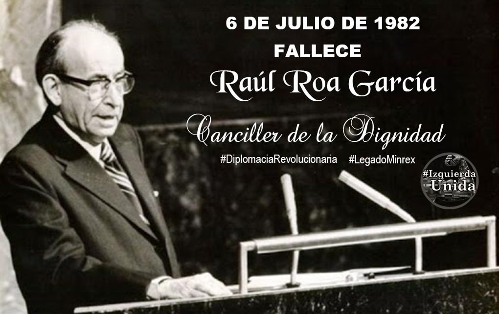 Gloria eterna a nuestro canciller de la dignidad Raúl Roa García en el 40 aniversario de su desaparición física. Su ejemplo sigue en el corazón del pueblo de #Cuba. #TenemosMemoria #CubaPorLaPaz #ValoresTeam #LaurelesYOlivos #PatriaYRevolución