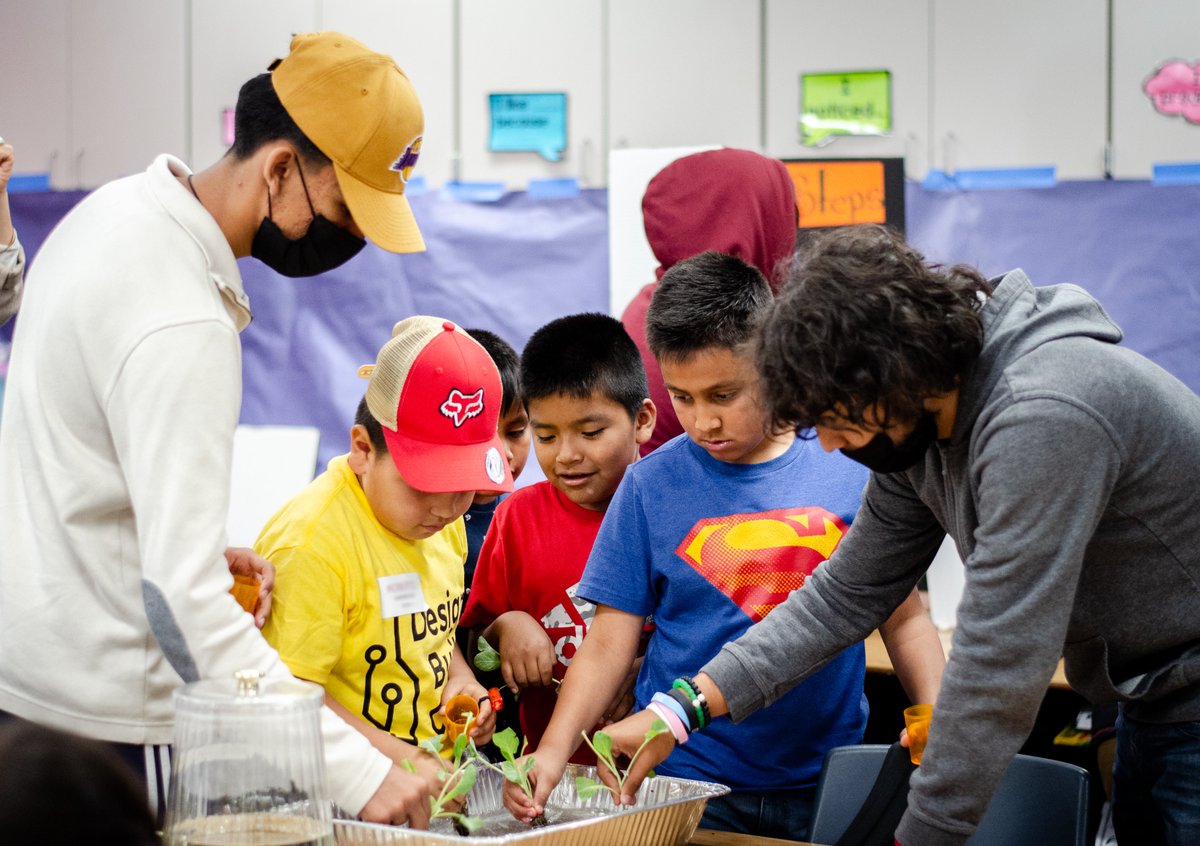 biojamcamp's tweet photo. On day 12 of #biojamcamp, teens taught a Kratky hydroponics workshop for #migrant elementary and middle school students. Kids got to take home their own hydroponics set-up with a live plant! 🌱 https://t.co/mAA1zdSjpH