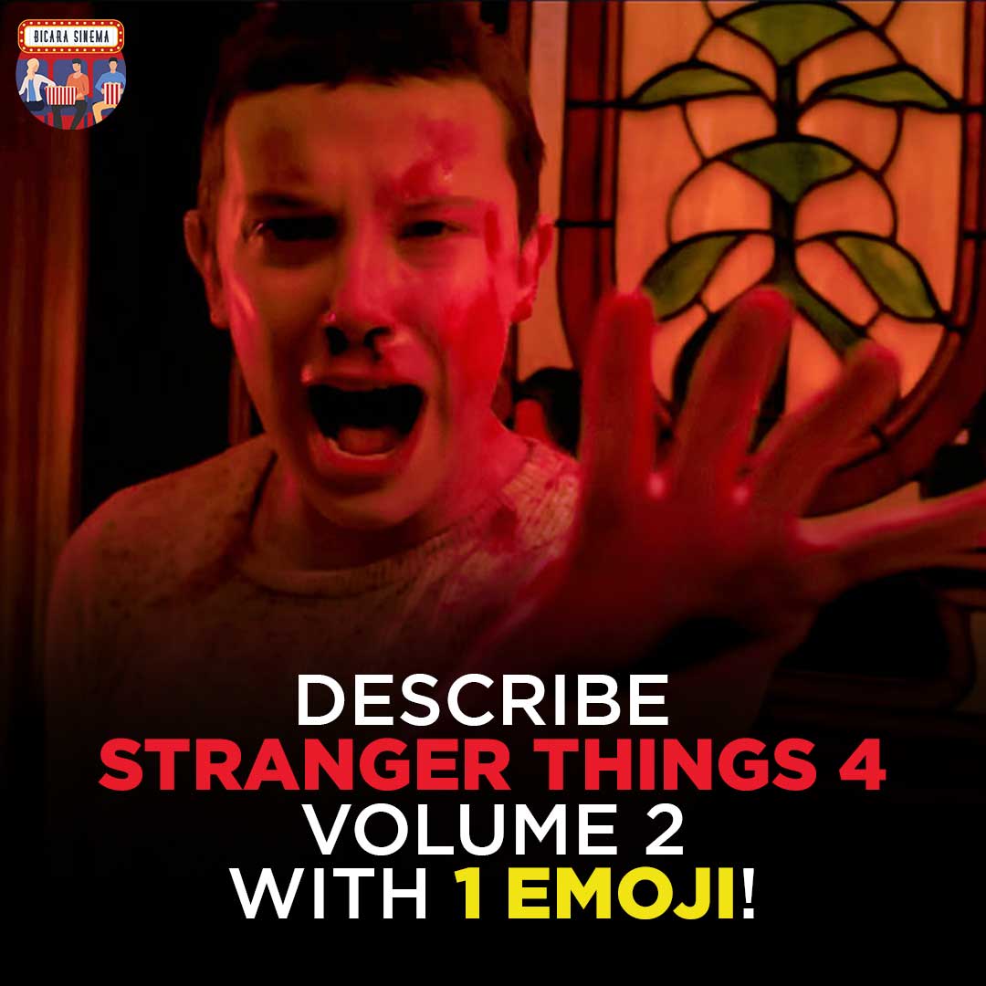 Buat yang udah nonton kelanjutan aksi Eleven dkk. dalam menghadapi One alias Vecna, coba kasih satu emoji yang menurut kamu paling menggambarkan Stranger Things Season 4 Vol. 2...

Kalo mimin sih 🤘🏻 (buat duo Eddie-Dustin)

#strangerthings #strangerthings4volume2 #bicarasinema