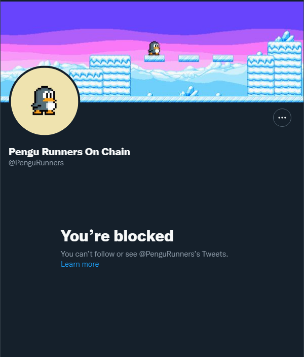 He just won't stop, from @DucksCNFT to @PixelKongsCNFT now @PenguRunners. Be careful everyone. Please report his page and don't get scam

#CNFTCommunity #Cardano #ADA #BewareOfScammers