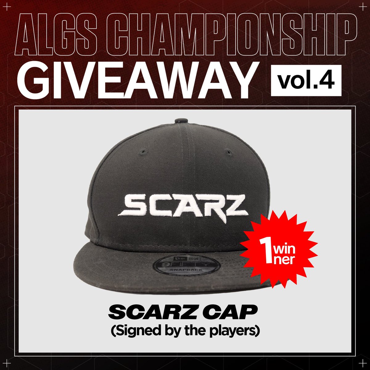 MandeOW's tweet image. ━━━━━━━━━━━━
SCARZ #ApexLegends
ALGS Championship Giveaway #4✨
━━━━━━━━━━━━

1 lucky winner will receive a signed SCARZ cap!
抽選で1名様にサイン入りSCARZ帽子をプレゼント

&amp;lt;応募方法&amp;gt;
Follow
@SCARZ5
@SCARZ_ENG
&amp;lt;@mandeOW

RT this tweet 

Deadline 締切：7/11
