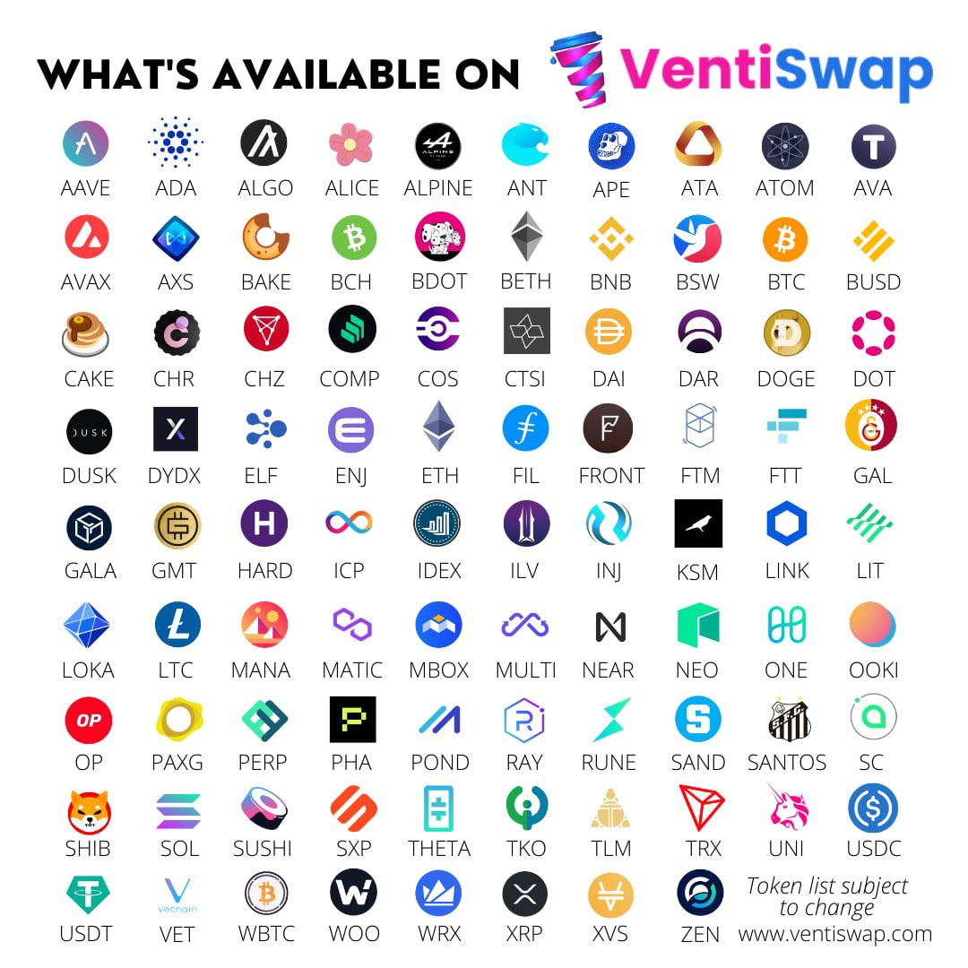 VentiSwap.com

#ventiswap #vst #crosschain #dex #DeFi #cryptocurrencies #cryptocurrency #Crypto #CryptoNews #cryptotrading