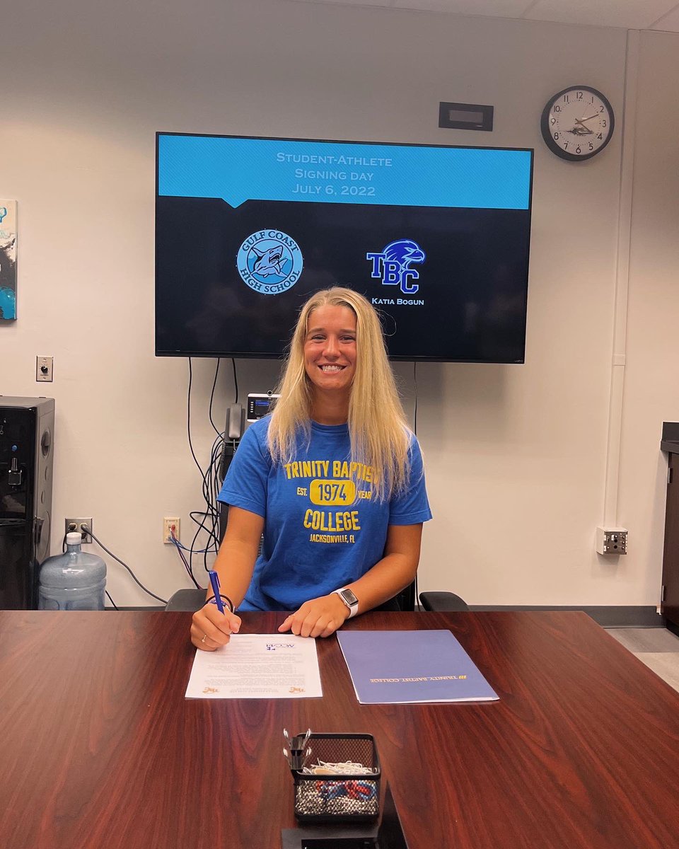 Excited to announce my commitment to Trinity Baptist College in Jacksonville. Thank you to all the coaches along the way, and my family as my biggest supporters. 
All glory to God. Go Eagles! 💙💛