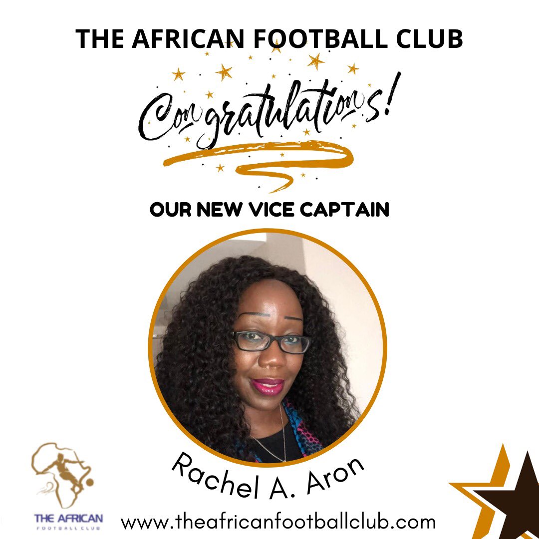 tunde_talks's tweet photo. Congratulations Rachel Aron our new Vice Captain. You can also join this Club of like minds - who genuinely care about Africa and the society, building it through football. Follow on @Twitter: @TheAfricanFC and you can join by https://t.co/ki2pLtOevM. Good to go. Vive l’Afrique https://t.co/SVqVNeUnAM