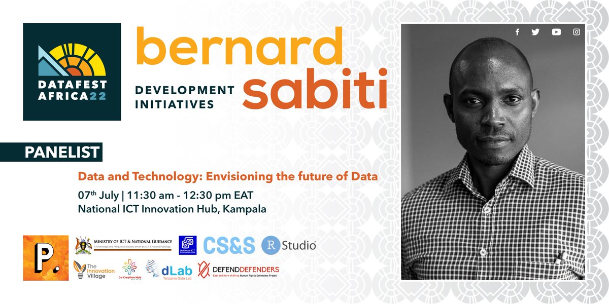 PollicyOrg's tweet photo. Introducing #DataFestAfrica Panelists:
Topic: "Data &amp; Technology: Envisioning the future of Data"
Bernard Sabiti
Joyce Nakatumba
Bonnita Nyamwire
Jean Makki

#BigDataLittleData #DFA22 #DataFestKampala #DataScience #Data https://t.co/Pg1DtrHdzm