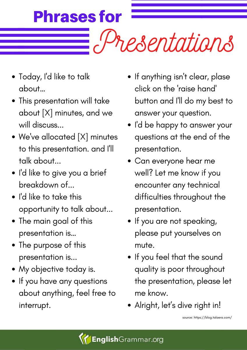 GrammarUpdates's tweet photo. Phrases for Presentations https://t.co/cNYahbRPD6