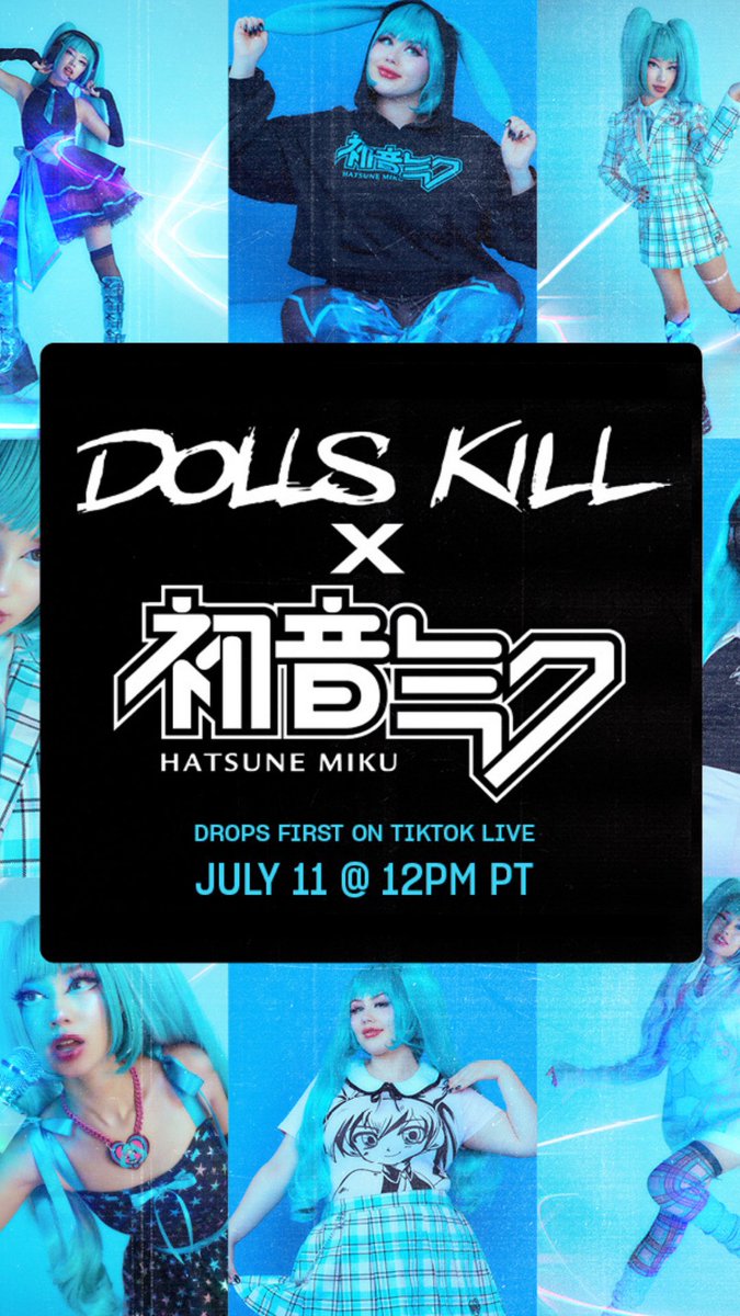 Dolls Kill on X: Dolls Kill x #HatsuneMiku is Coming 💙 Sign up to WIN the  Collection rn ➡️   / X