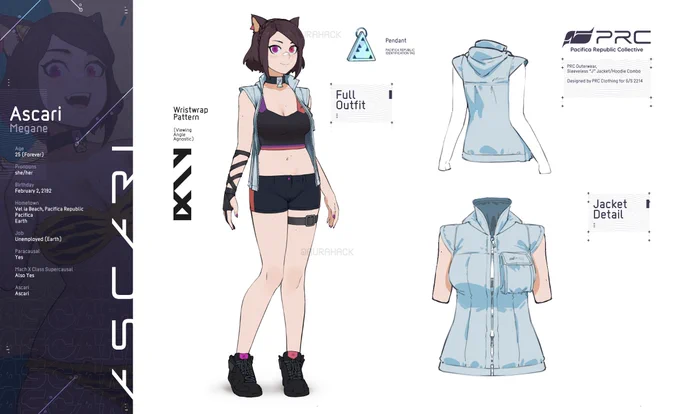 Should have had these prepped way way sooner than this but:

✨ It's Ascari! ✨ Specifically, her ref sheets! 

If you wanna draw her, you can use the #AscariZone tag ! Or @ me, I'm not picky. If not well you can imagine where the rest of her moles and freckles are or smth. :3c 