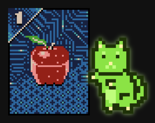 spot3ftw's tweet photo. Got accessorized today!  @mooncatrescue @MyCurioCards #redapples #greenapples #mooncats #mycuriocards #nft #2018rescue https://t.co/4I5KAyoBzh