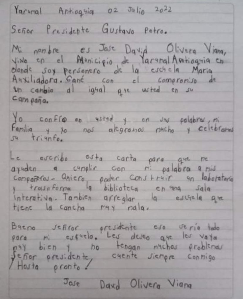 CjColombia18's tweet image. Quien nos ayuda a entregarle esta carta a @petrogustavo?