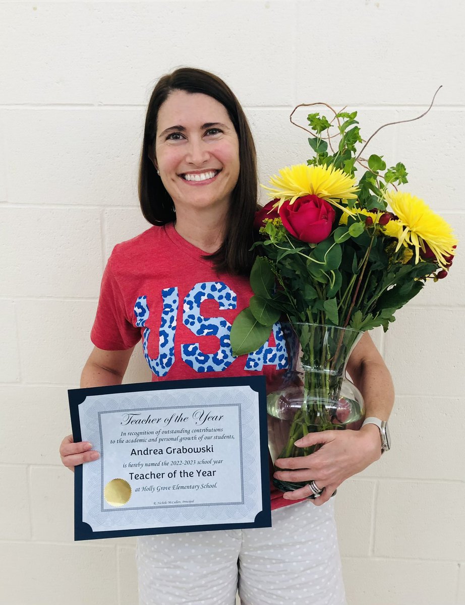 Attention all HGES families, educational community and world…We are elated to announce that our Teacher of the Year award goes to the one and only, the very deserving, yet naturally humble…Mrs. <a href="/agrabowski729/">Andrea Grabowski</a>!!! Congratulations!!
