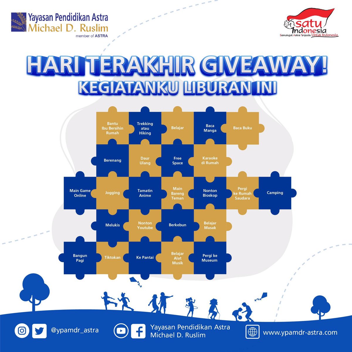 ypamdr_astra's tweet photo. Sahabat Cerdas  yang belum ikut kuis giveaway. Yuk segera ikutan sekarang! Masih ada voucher pulsa/kuota senilai lima puluh ribu rupiah yang bisa kamu dapetin.  
Yuk buruan.. masih kita tunggu ya

#ypamdr #ypamdrastra #Giveaway https://t.co/p42jSSeXts