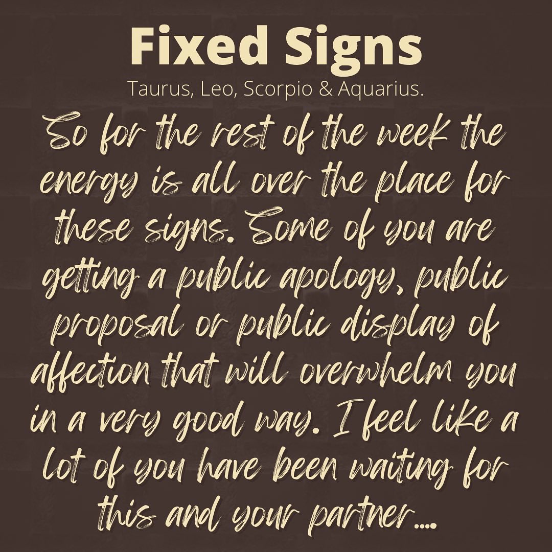 tarotbabeCo's tweet photo. Fixed Signs #Taurus #Leo #Scorpio #Aquarius https://t.co/B7cxRqhNZB