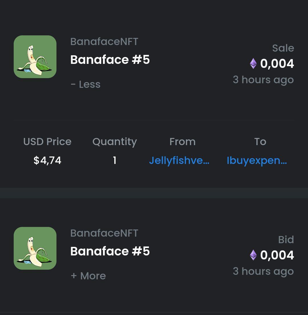 BanafaceNFT's tweet photo. π₯ FIRST RESOLD π₯
Banaface #5
From @jellyfishverse to @Ibuyexpensiveai β€β€
Congratulation and Thank you new owner & welcome to Banaface Family ππ₯°β€οΈ
#Banaface #nft #NFTCommunity #nftindonesia #nftcollectors #NFTCollection https://t.co/T7KNgrGEls