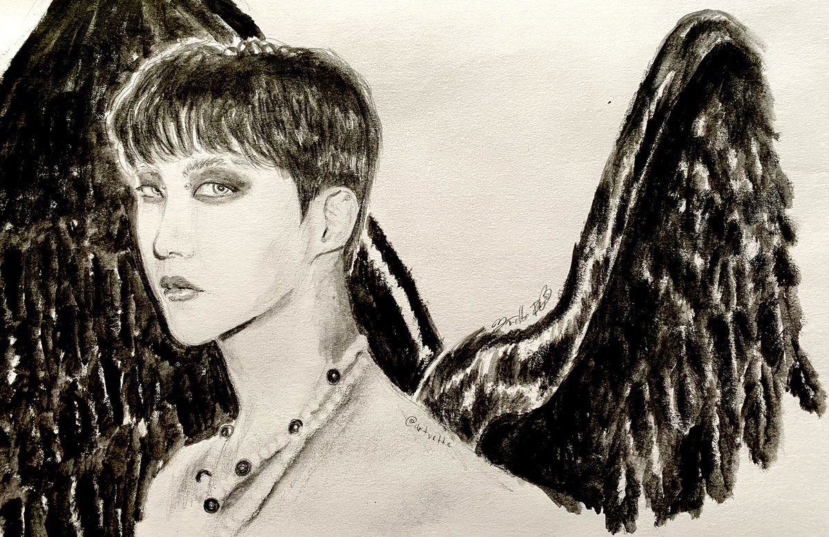 artvette's tweet photo. My Black Swan is here 🖤🦢🃏#JackInTheBox #btsfanart #JHOPE_MORE https://t.co/WBAJMyMjU1