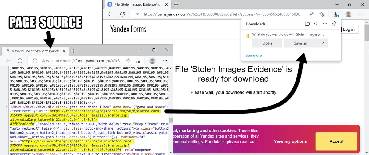 Unit42_Intel's tweet image. 2022-07-06 (Wed) - #TA578 #ContactForms campaign used Yandex URL to deliver zip-ed ISO - Led to #IcedID (#Bokbot), which led to #DarkVNC on 188.40.246[.]37:8080 &amp;amp; #CobaltStrike on 198.44.132[.]80:8080 using centertechengineering[.]com - IoCs available at: bit.ly/3nK8FYB