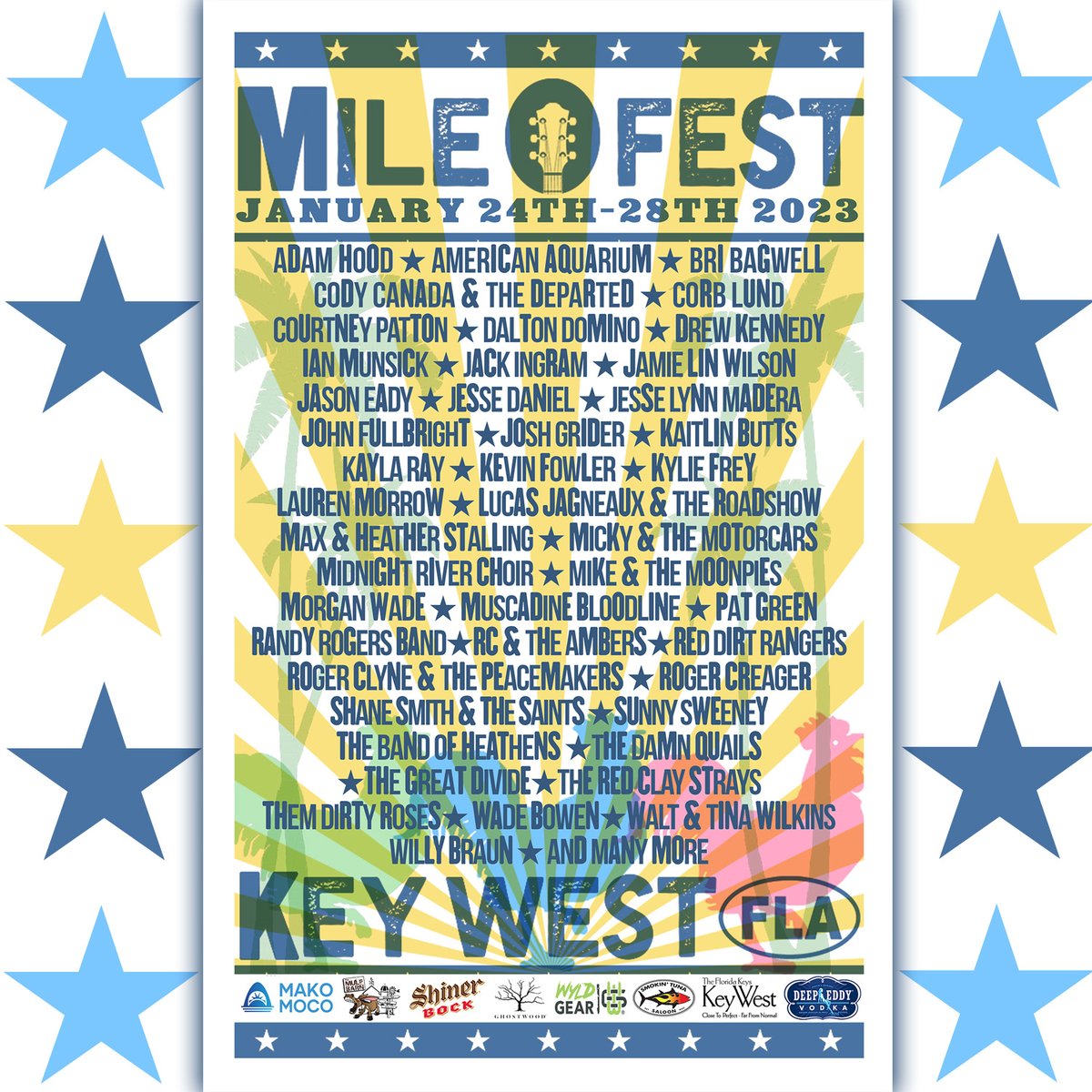 Hey! Super stoked that the band and I will be hustling down to Key West to play @Mile0Fest in January 2023....Tickets go on sale this Friday, July 8th at 10AM EST at mile0fest.com. Bam!! Git some!!