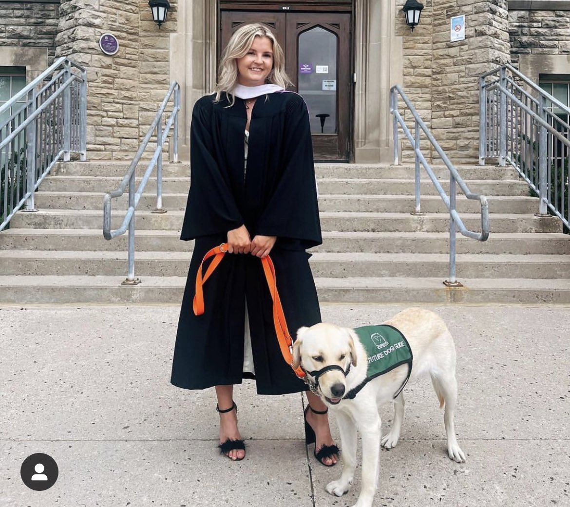 A beautiful day celebrating my sister who graduated during Covid in 2021. Extra special because we were able to bring our dog guide in training Mango. Thank you <a href="/KingsAtWestern/">King's at Western</a> and <a href="/WesternU/">Western University</a>  for giving these students the graduation that they truly deserved. #iwenttokings